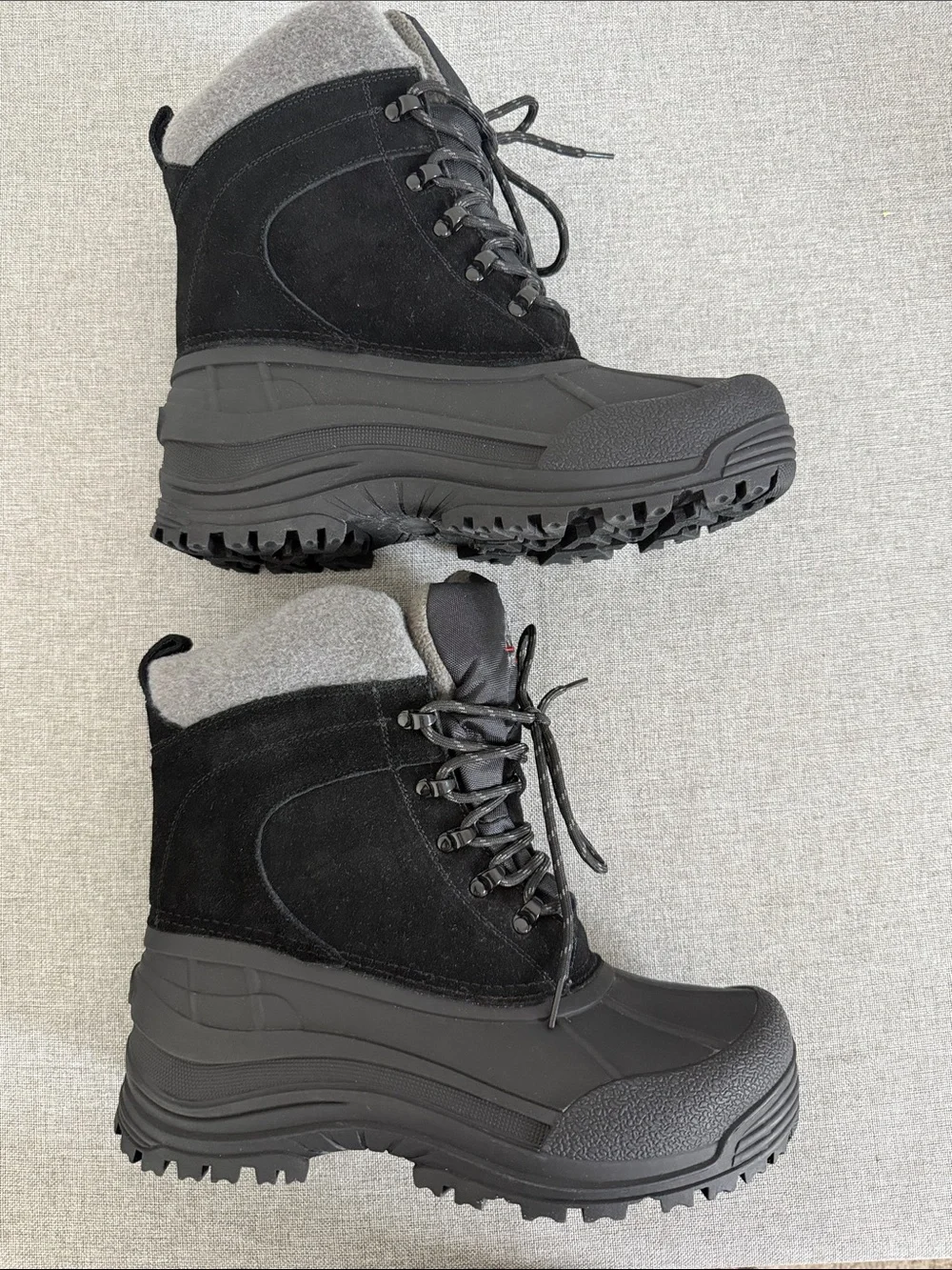 NORTIV 8 Men's Insulated Waterproof Winter Snow Boots Black Size 9
